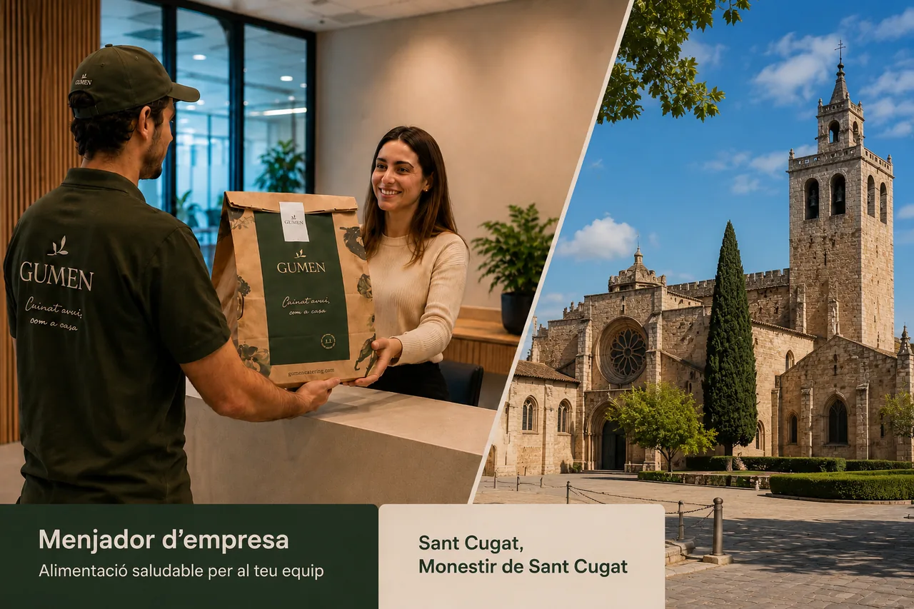 Servei de càtering d'empresa de Gumen a Sant Cugat: cuina central pròpia i lliurament a oficines i empreses