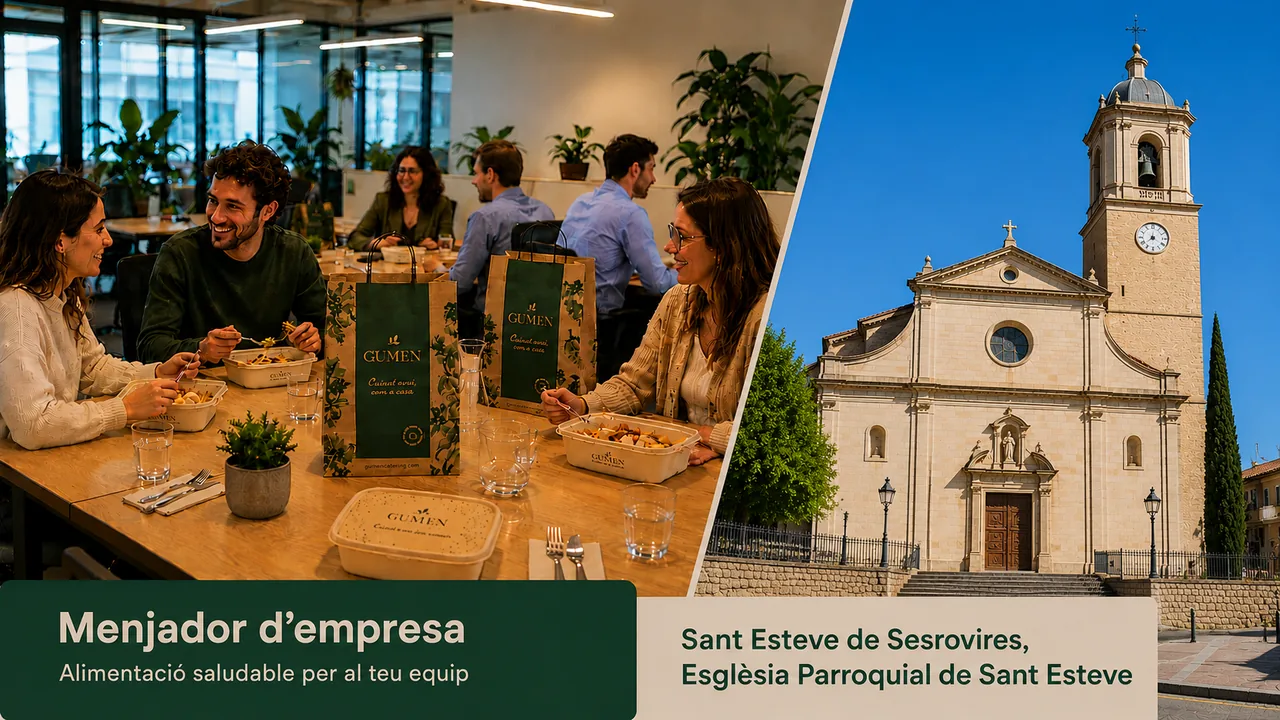 Servicio de catering de empresa de Gumen en Sant Esteve Sesrovires: cocina central propia y entrega a oficinas y empresas