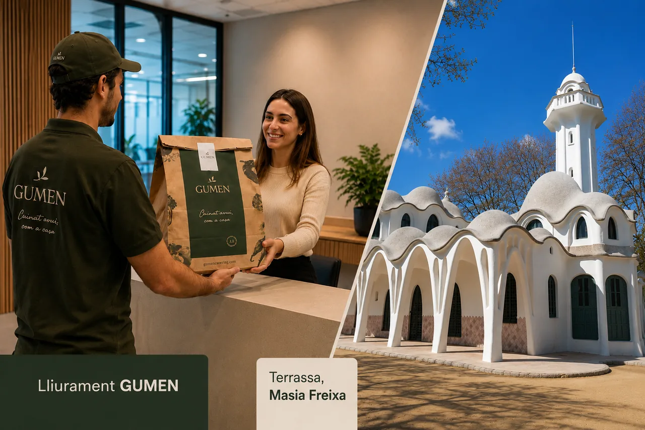 Servicio de catering de empresa de Gumen en Terrassa: cocina central propia y entrega a oficinas y empresas